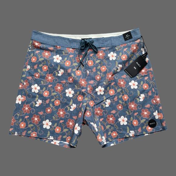 RVCA Men's Fixed Waist 18" Boardshort Altas Trunk Multicolor Floral Size 38 NWT - Picture 1 of 8